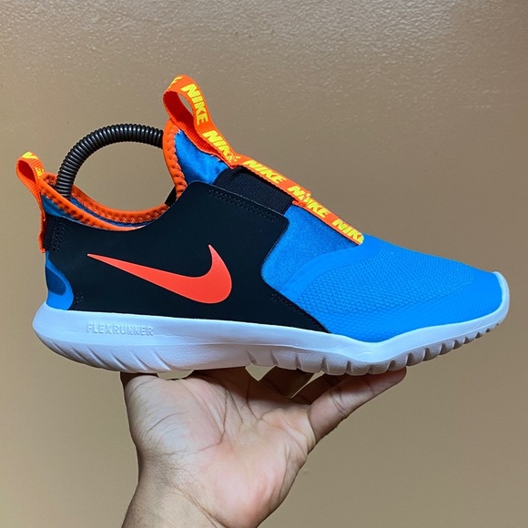 Nike Flex Runner “Blue Black Yellow Infrared” Women’s Running Sneakers” Size 7.5 - Picture 4 of 16